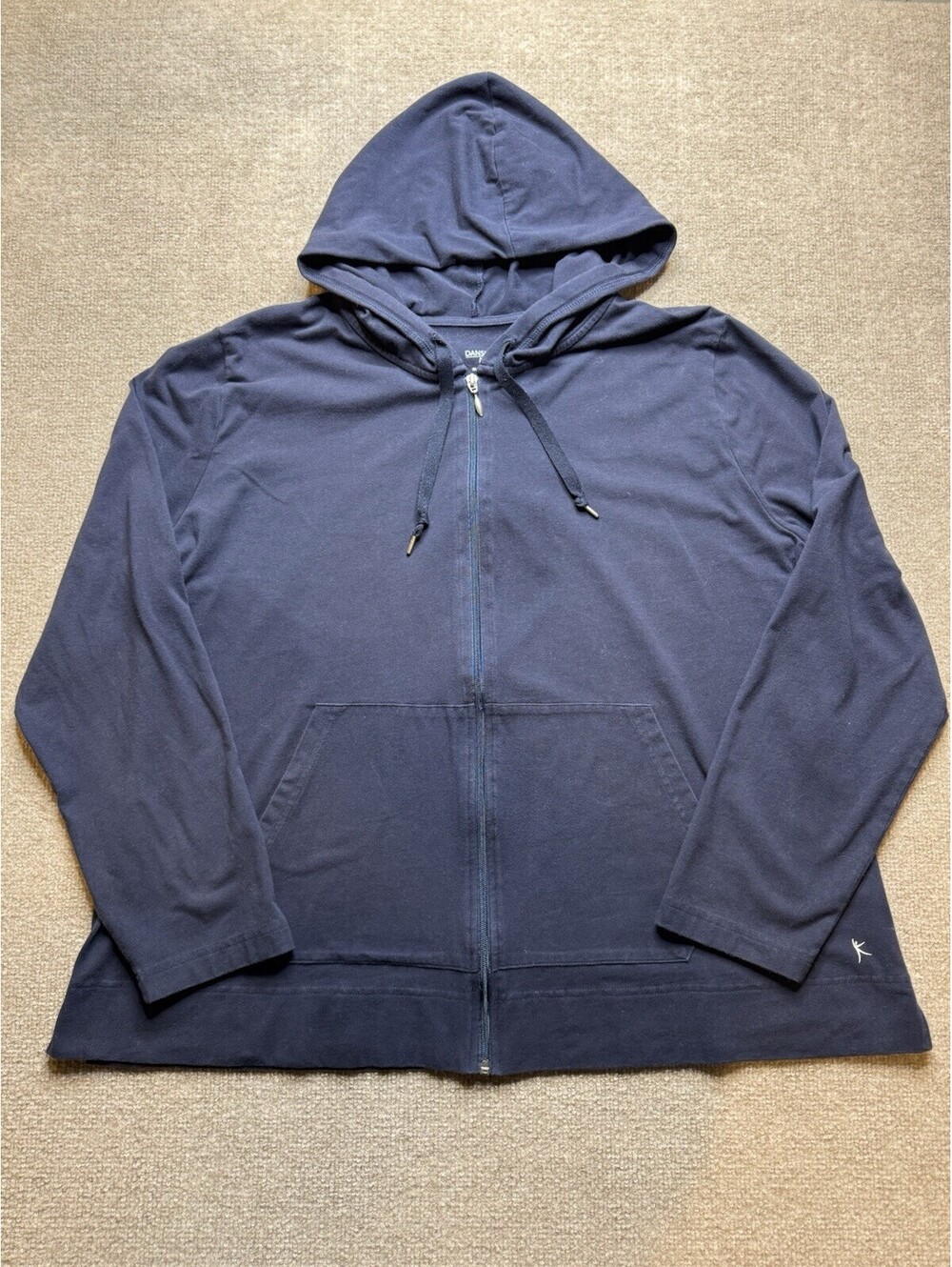 Danskin Women's 3X Full Zip Draw String Hoodie Navy (1119)